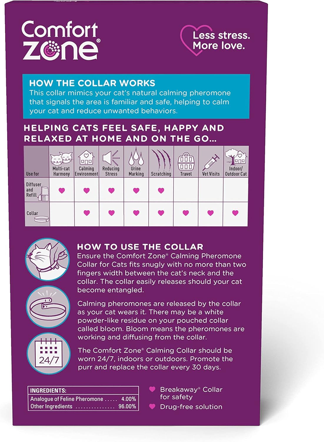 Collar calmante para gatos Comfort Zone color blanco