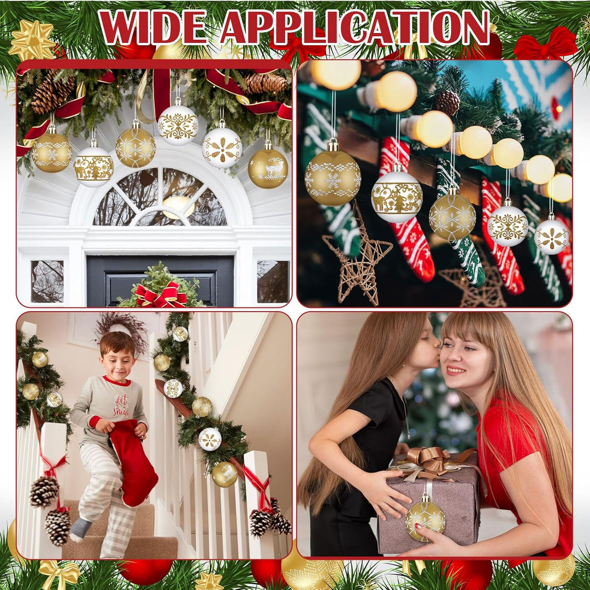 Decoración Clásica Adornos de 36 Bolas de Navidad