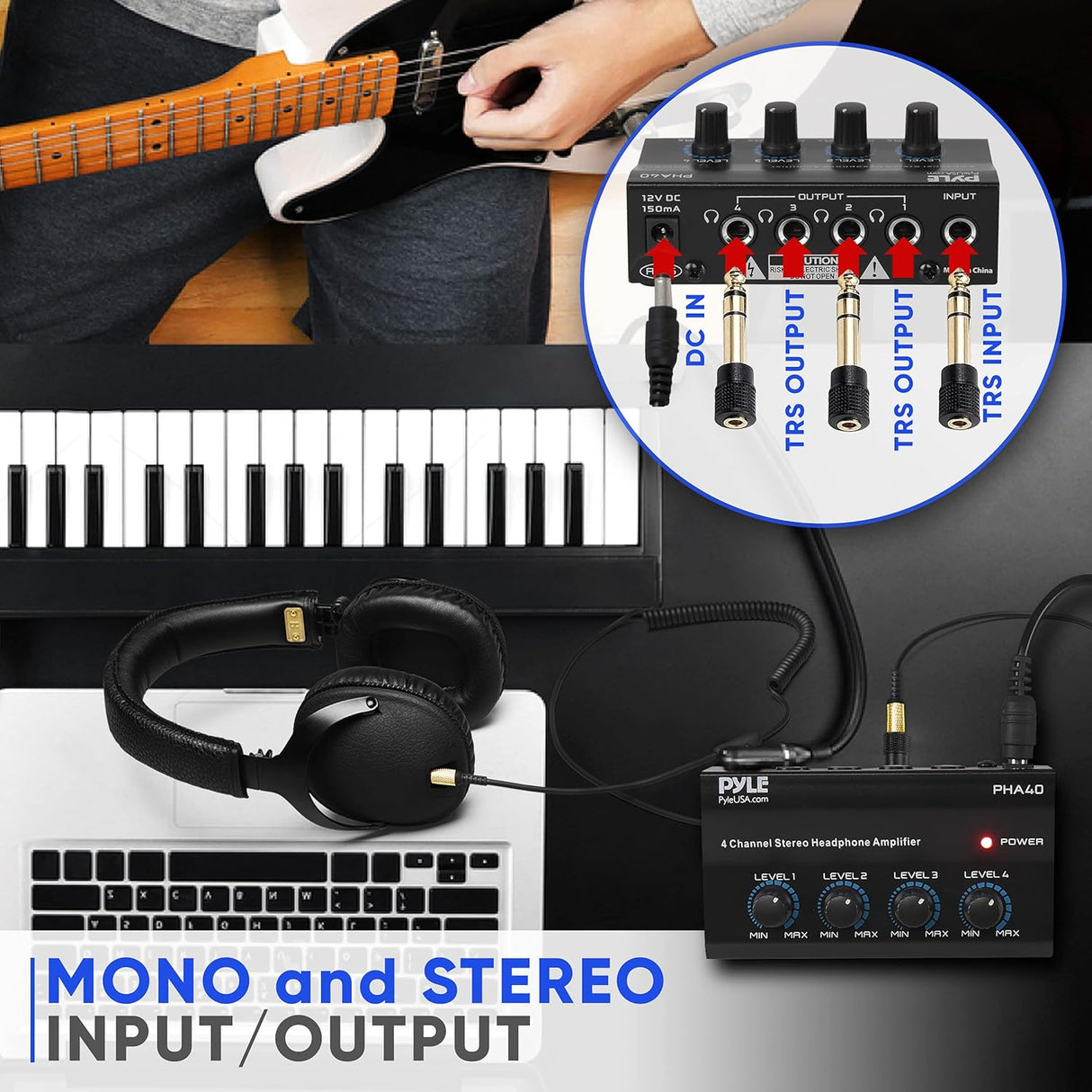Amplificador de auriculares estéreo portátil PYLE-PRO PHA40