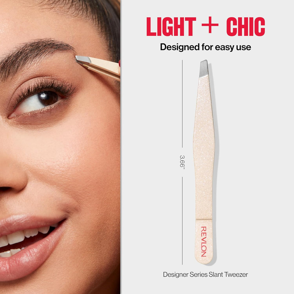 Pinzas de Diseño Revlon, Alta Precisión, Acero Inoxidable, 1 Unidad