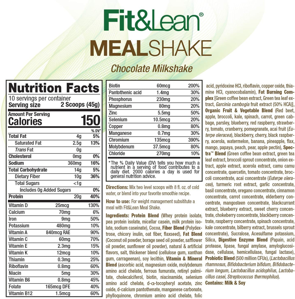 Suplemento Batido con proteínas fibra probióticos 1 libra