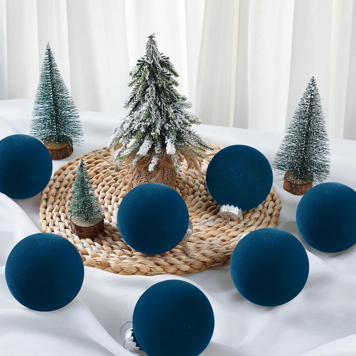 Adorno Decorativo de Bolas de Navidad Flocked 15 Pcs Liliful
