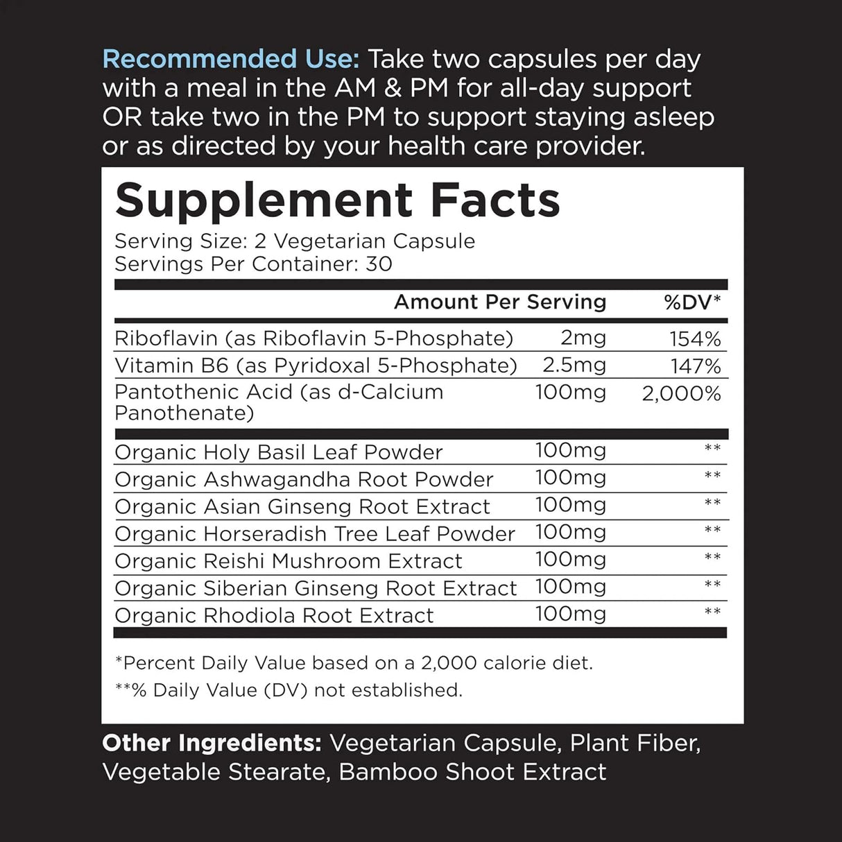 Suplemento Apoyo natural para el cortisol vegano 60 cápsulas