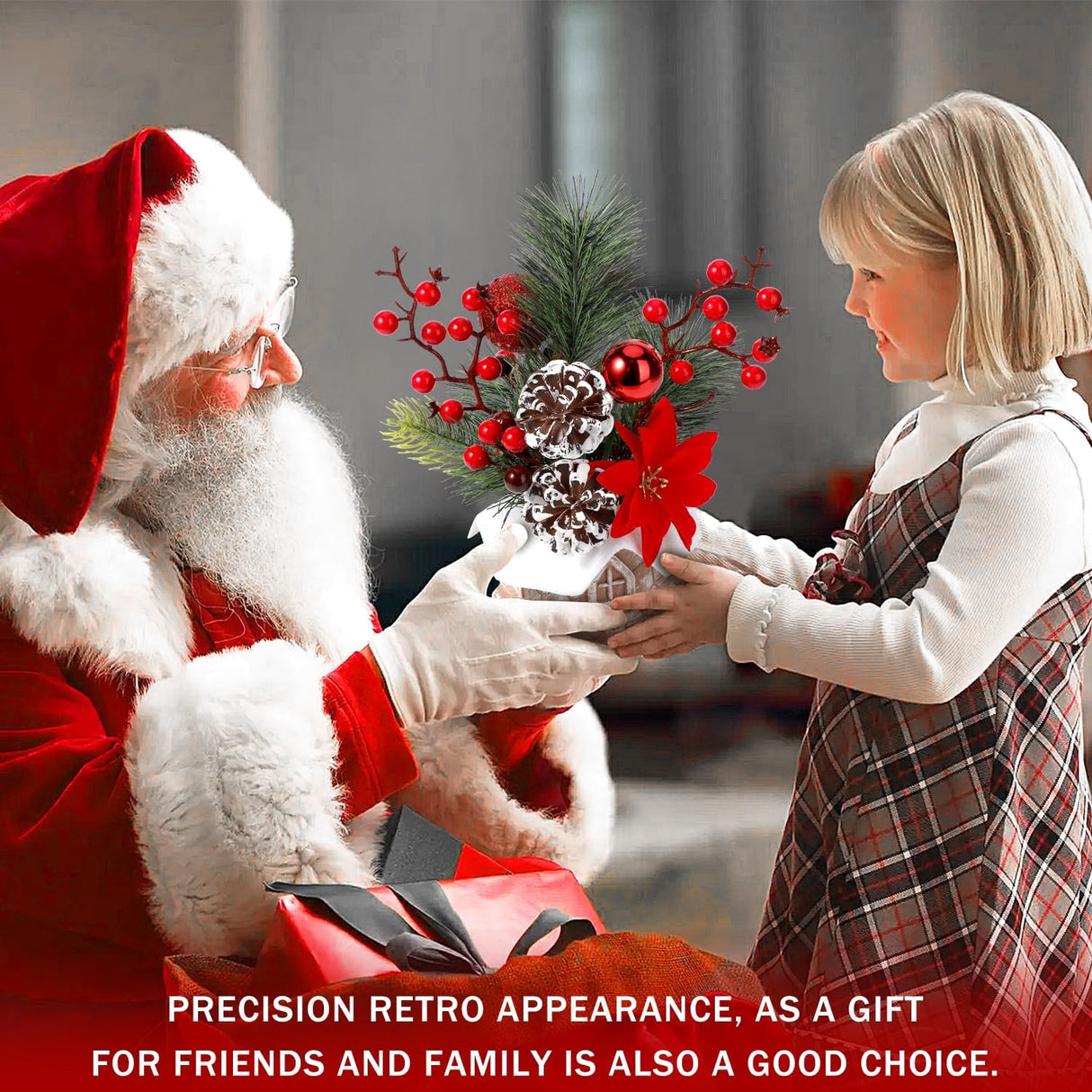 Árbol de Navidad Miniatura Artificial, Decoraciones, con Adornos