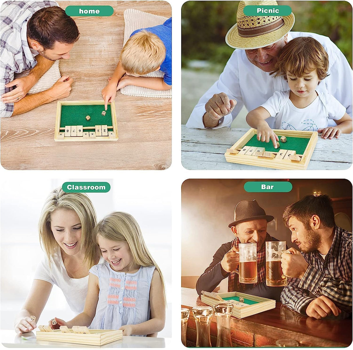 Juego de Mesa Shut The Box - Clásico de Dados para 2 Jugadores #9