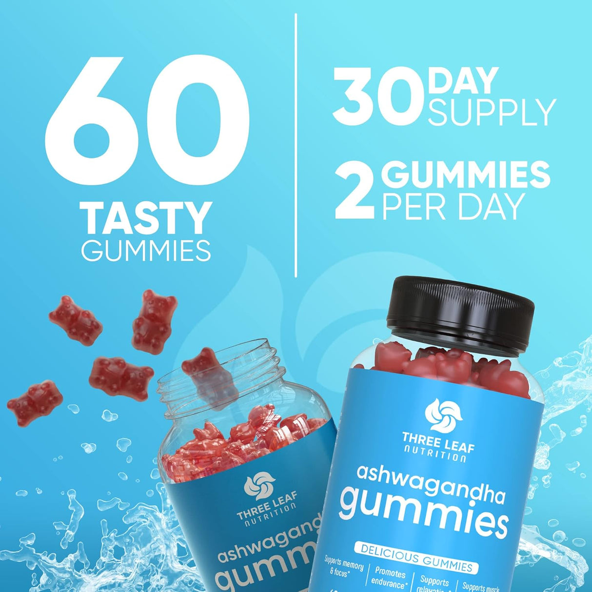 Gomitas de Ashwagandha - Suplemento para Enfoque y Energía - 60 u.