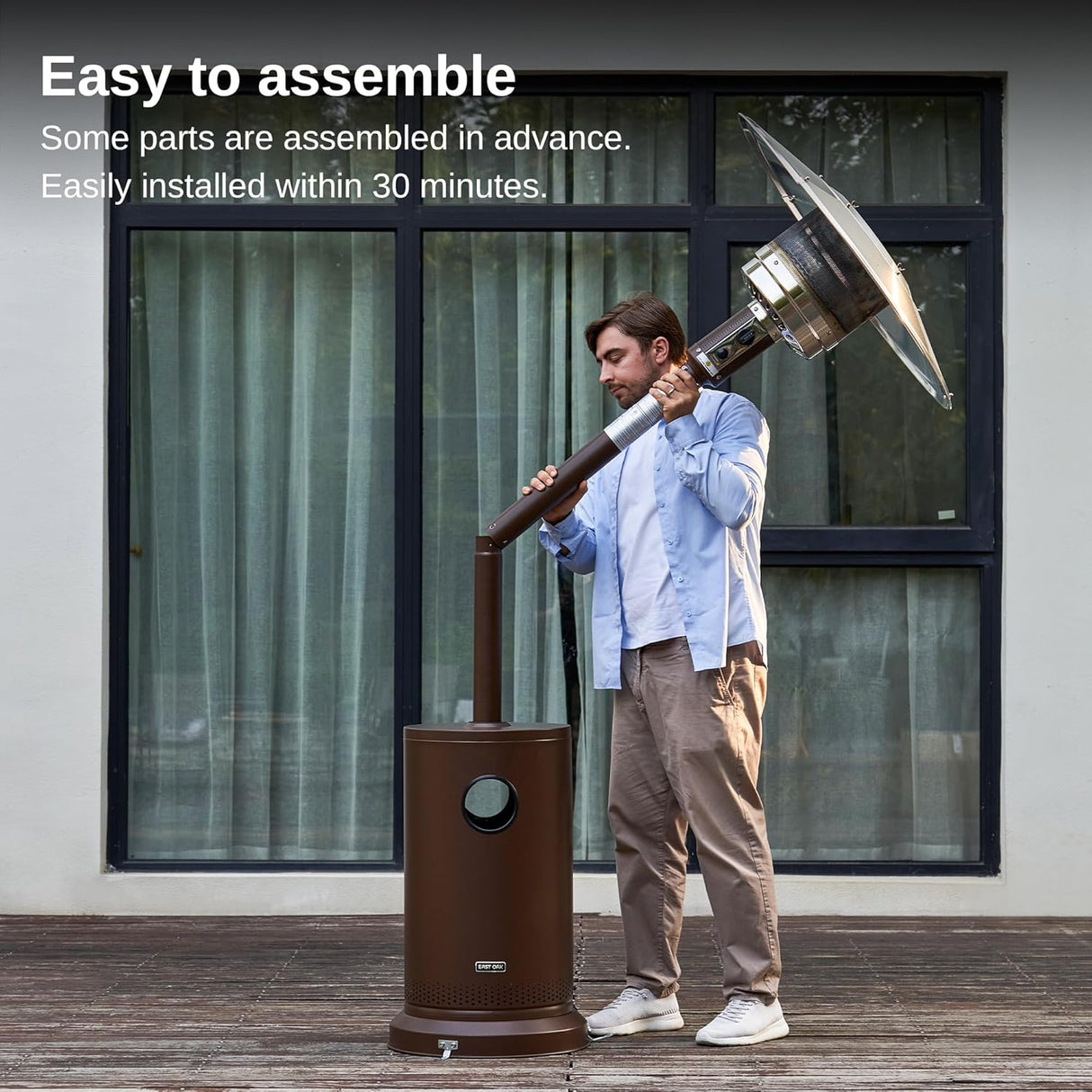 Calentador de patio de 48,000 BTU acero para casa EAST OAK