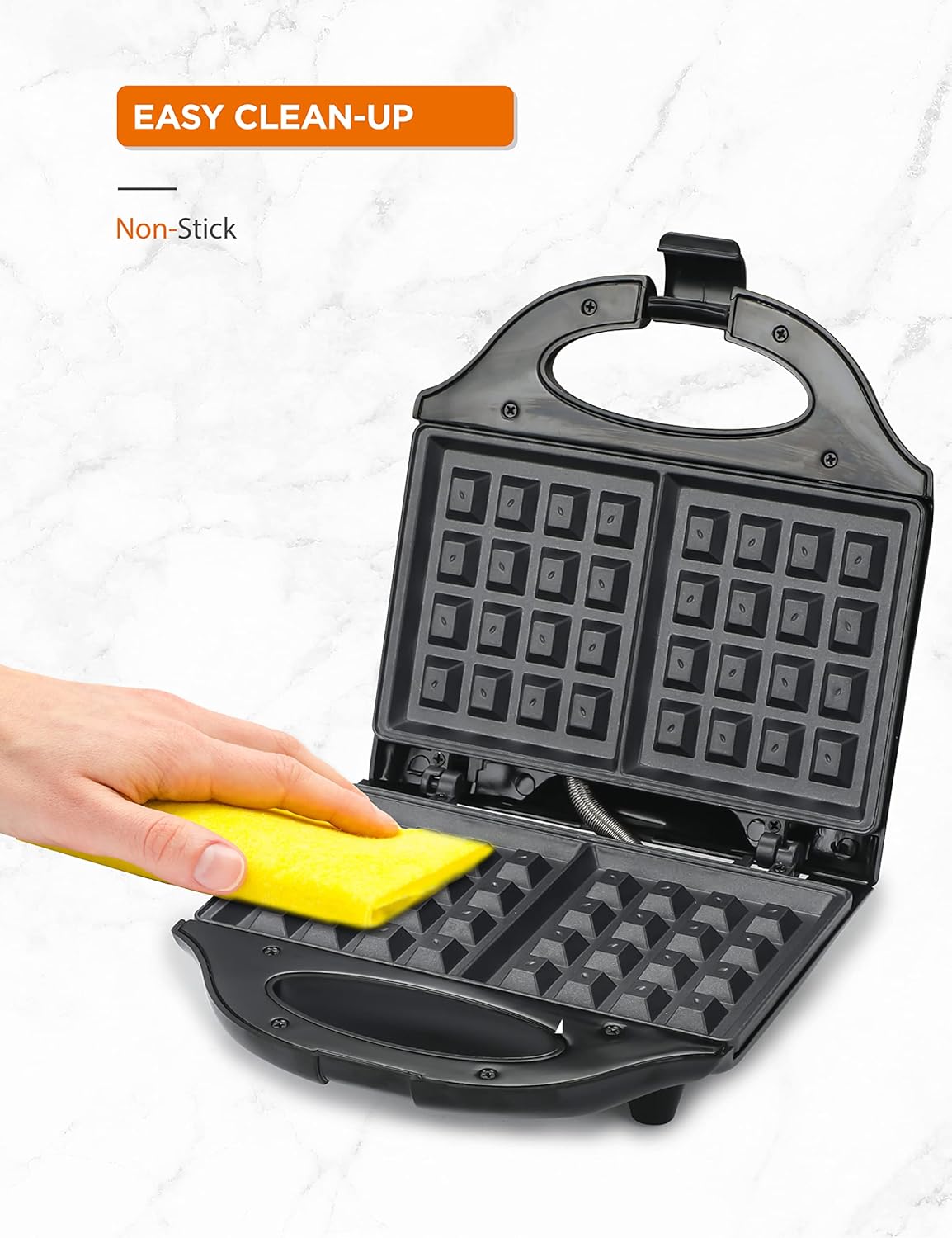 Mini Waffle Maker Comercial Chef, Antiadherente, Fácil de Limpiar