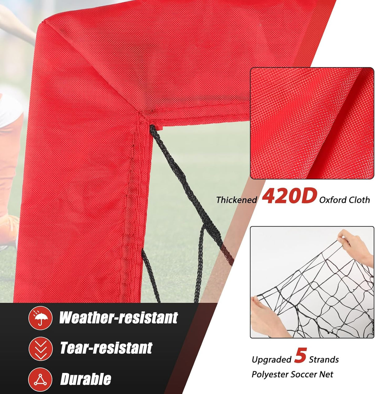 KTRIO Red de fútbol para portería de fútbol