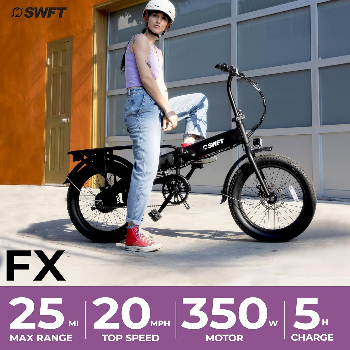 Bicicleta Eléctrica Plegable SWFT F.X, 25 Milla, 20 Neumáticos