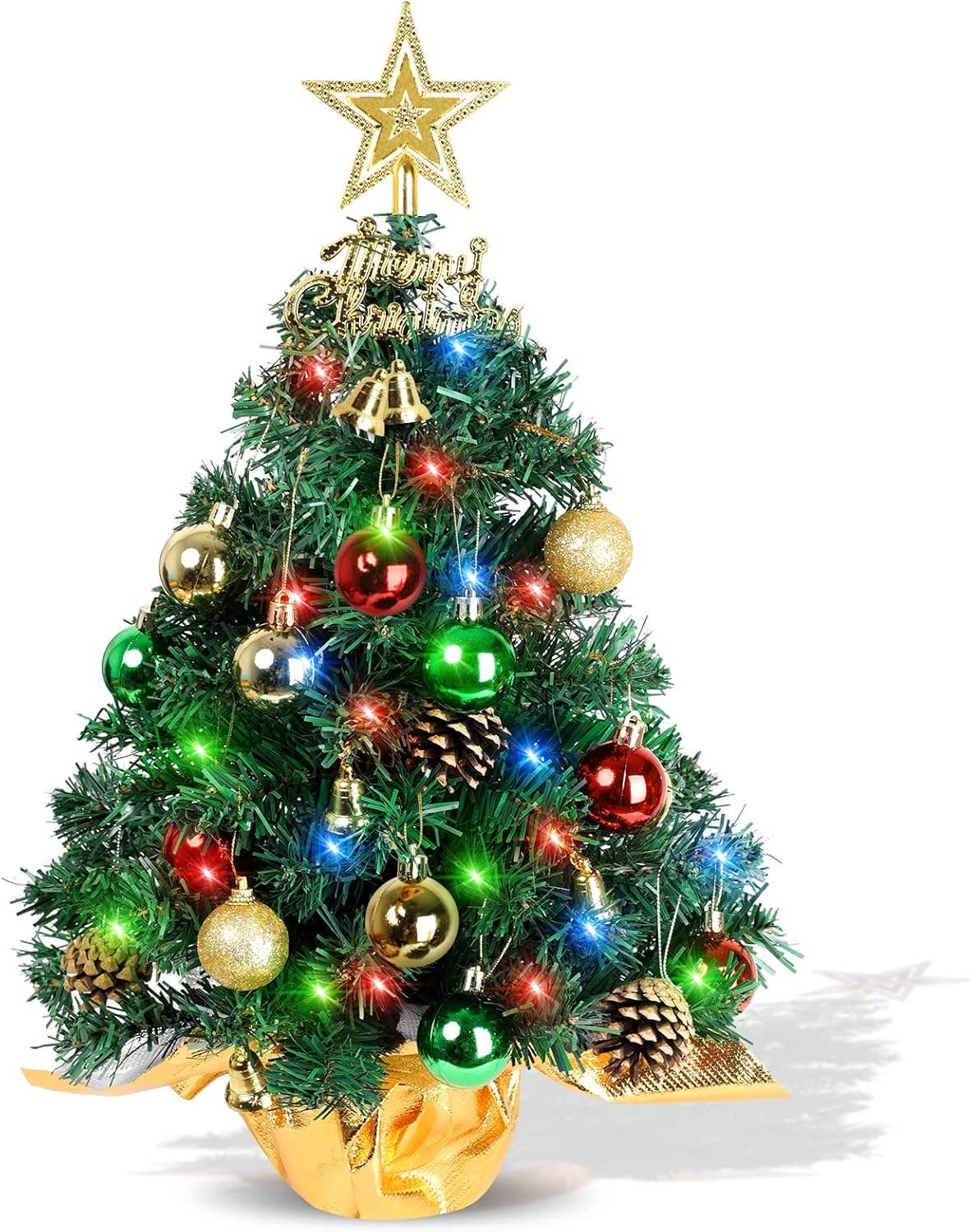 Árbol de Navidad Mini 22 con 30 Luces LED, Decoración Navidad