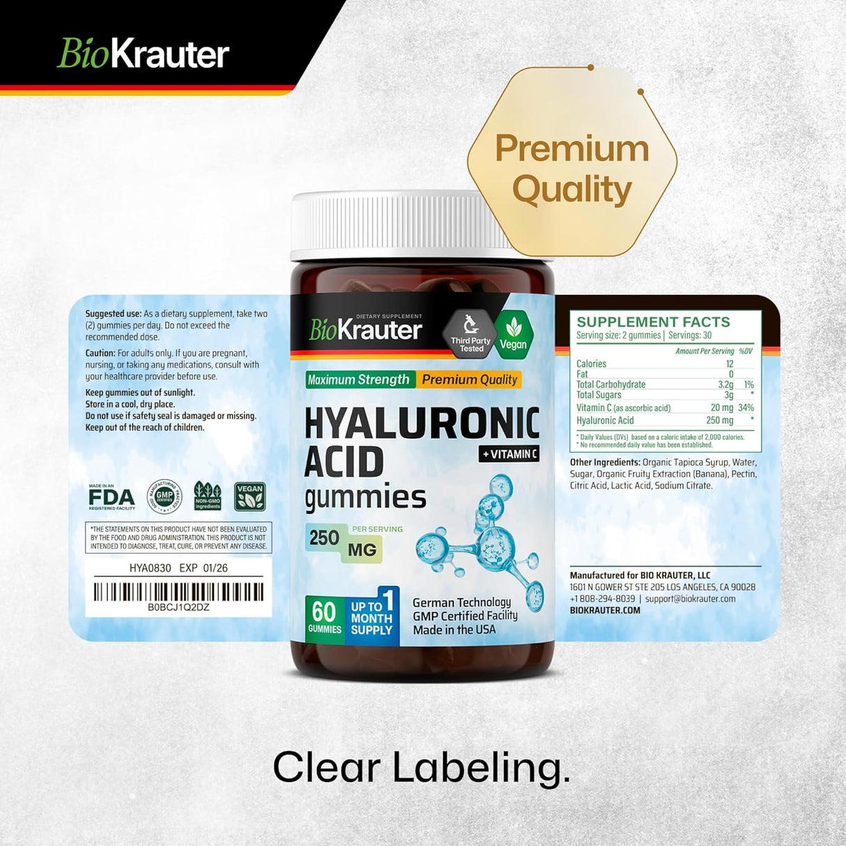 MAUWE HERBS ácido hialurónico con vitamina C