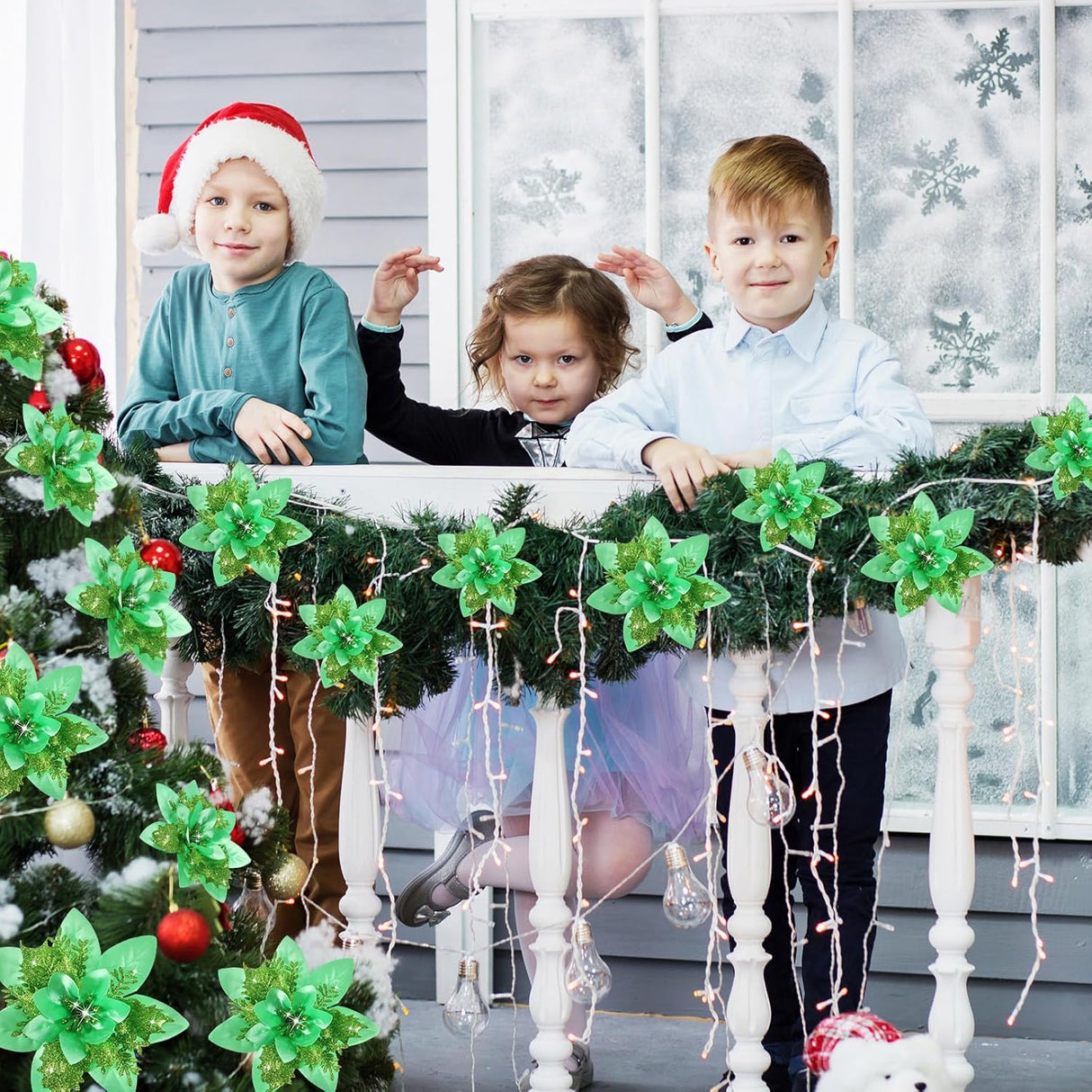 Flores Poinsettia Artificiales 36 Pcs - Decoraciones Navideñas