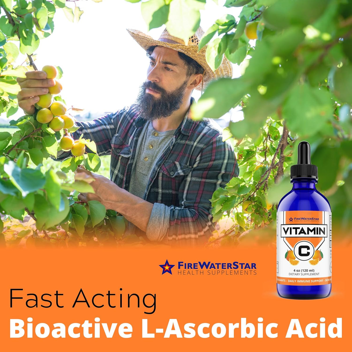 FWS Vitamina C Líquida Orgánica para Adultos y Niños