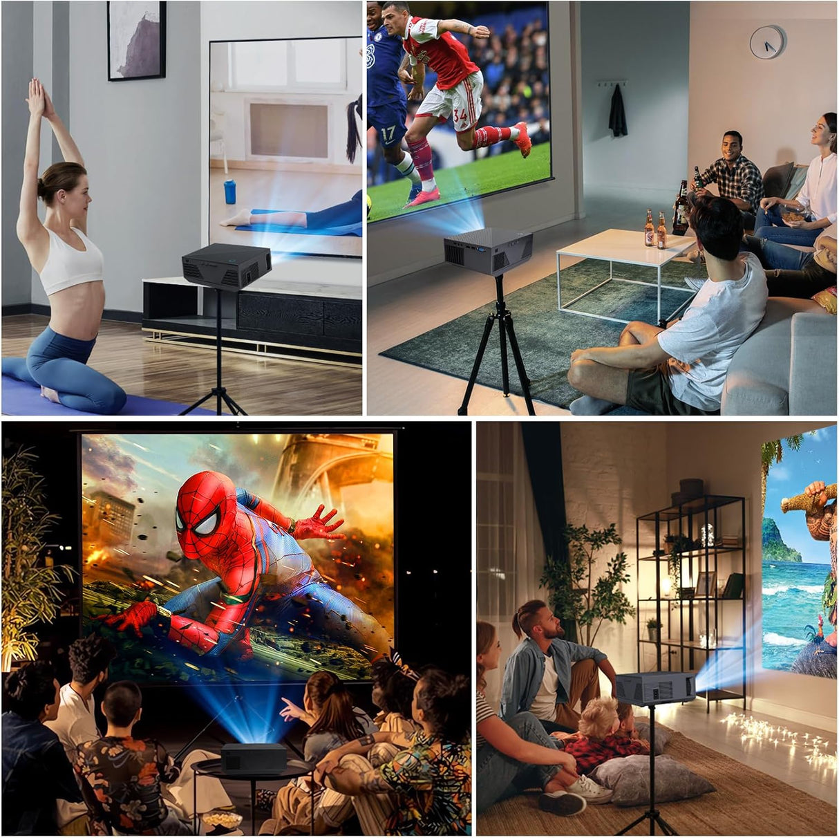 Proyector Mini WiFi Bluetooth 16000 Lúmenes Full HD 1080P