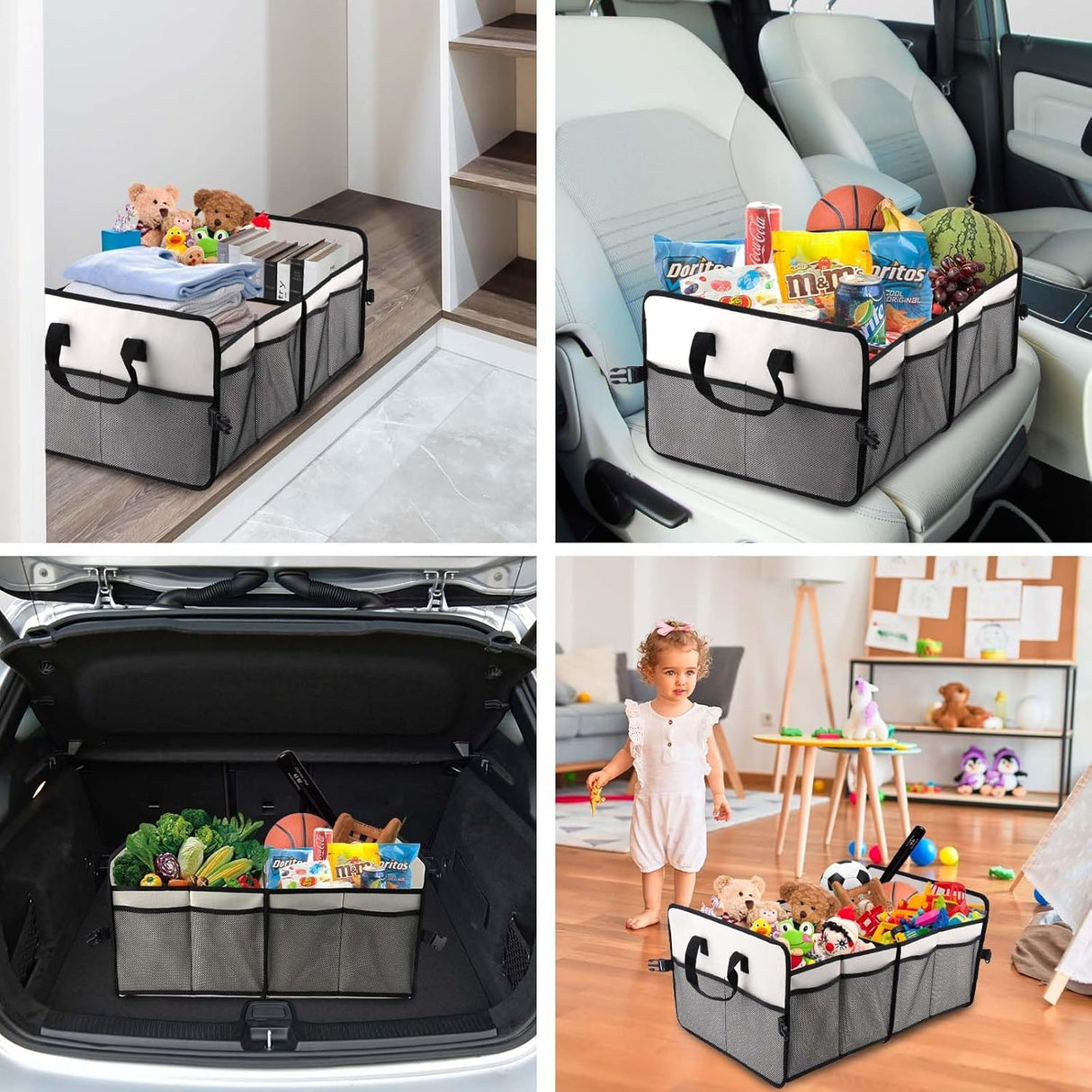 Organizador de Maletero Plegable, Multi-Bolsillos para Sedan