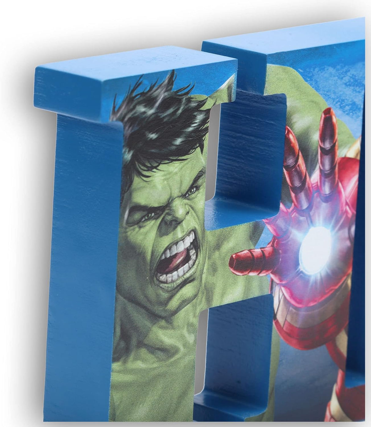 Collage de Héroes Marvel en Bloque de Madera para Colgar o Exhibir