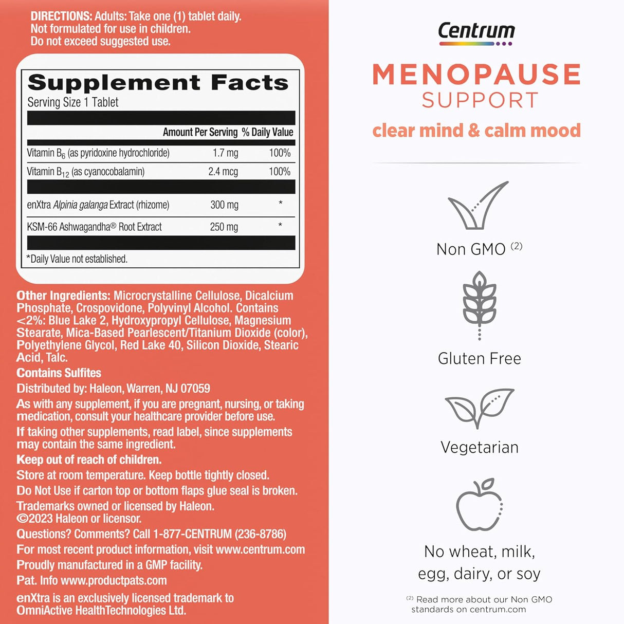 Tabletas de soporte para menopausia Centrum Clear Mind 30 Und.