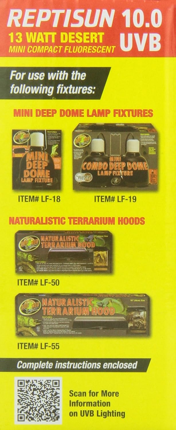 Lámpara UVB Compacta 10.0 13W Zoo Med, Mini - Referencia 25157