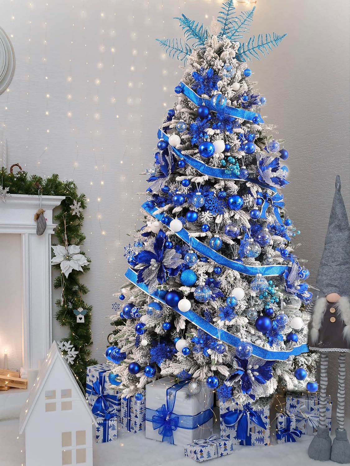 Flores Poinsettia Artificial Wironlst - 16 Pcs Decoración Navidad