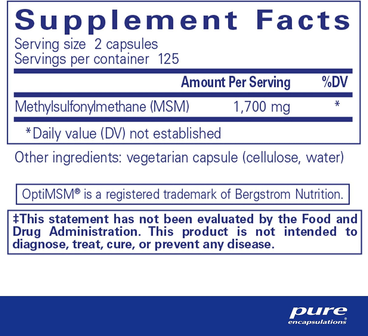 Suplemento de azufre para apoyar articulaciones 250 cápsulas