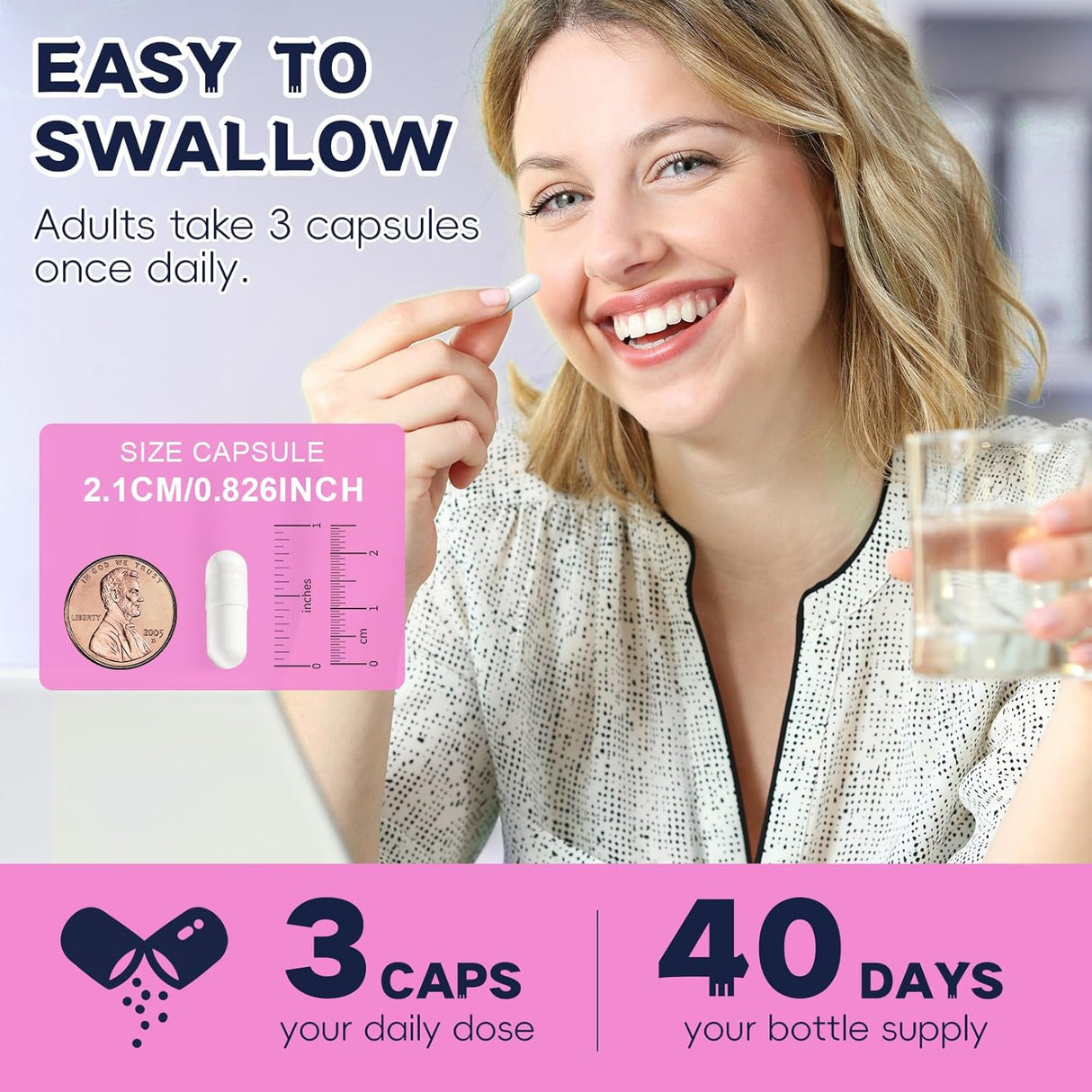 Suplemento de Inositol para Mujeres, 3000mg & 75mg, 120 Cápsulas