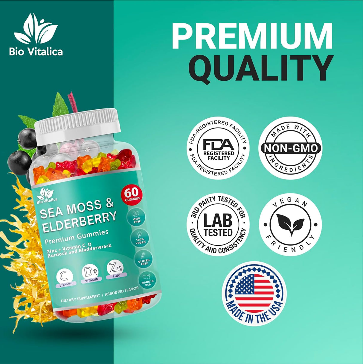 Gomitas de Musgo Marino BioVitalica - Inmunidad y Detox