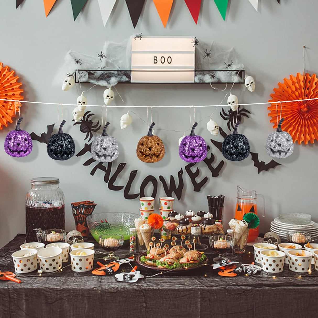 Kit de decoración para Halloween adornos de calabaza