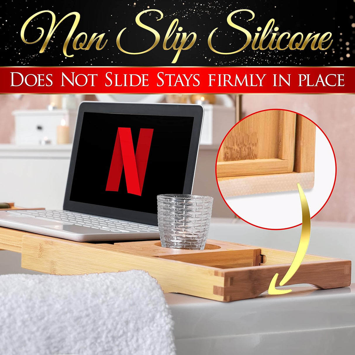 Organizador de bañera de bambú SERENELIFE SLBCAD29N