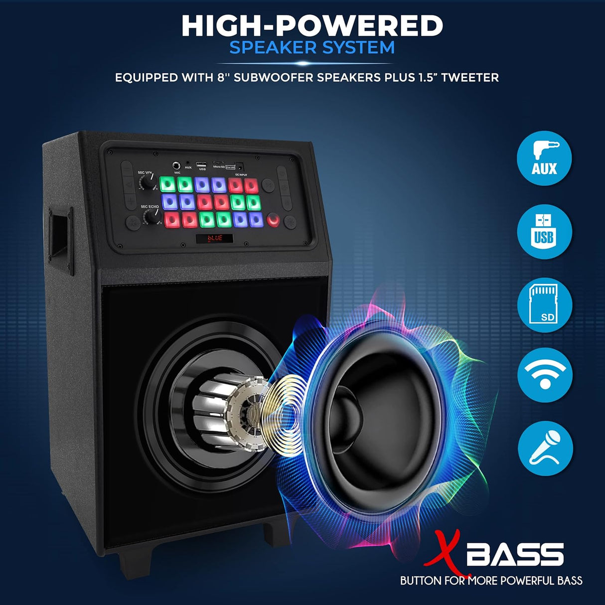 Parlante Portátil o altavoz PYLE-PRO PHP18DJT