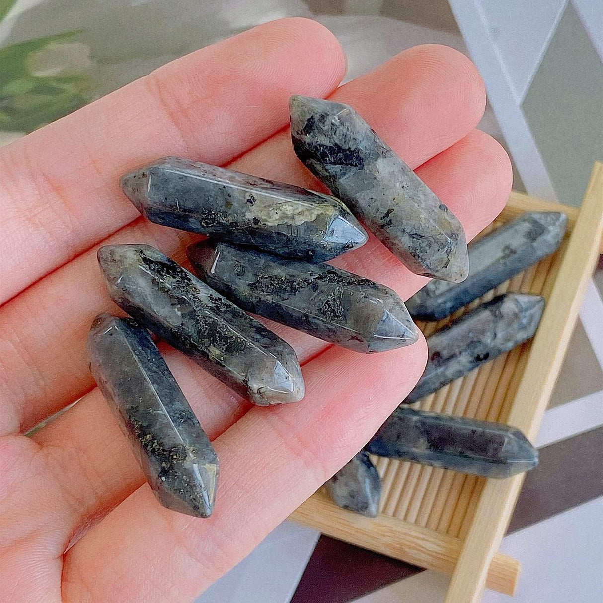 Varitas de Labradorita para Meditación y Terapia Energética