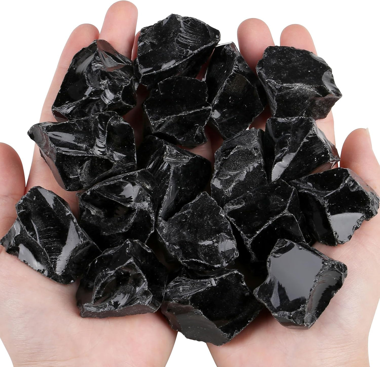 QINJIEJIE Cristales de obsidiana negra, piedras preciosas