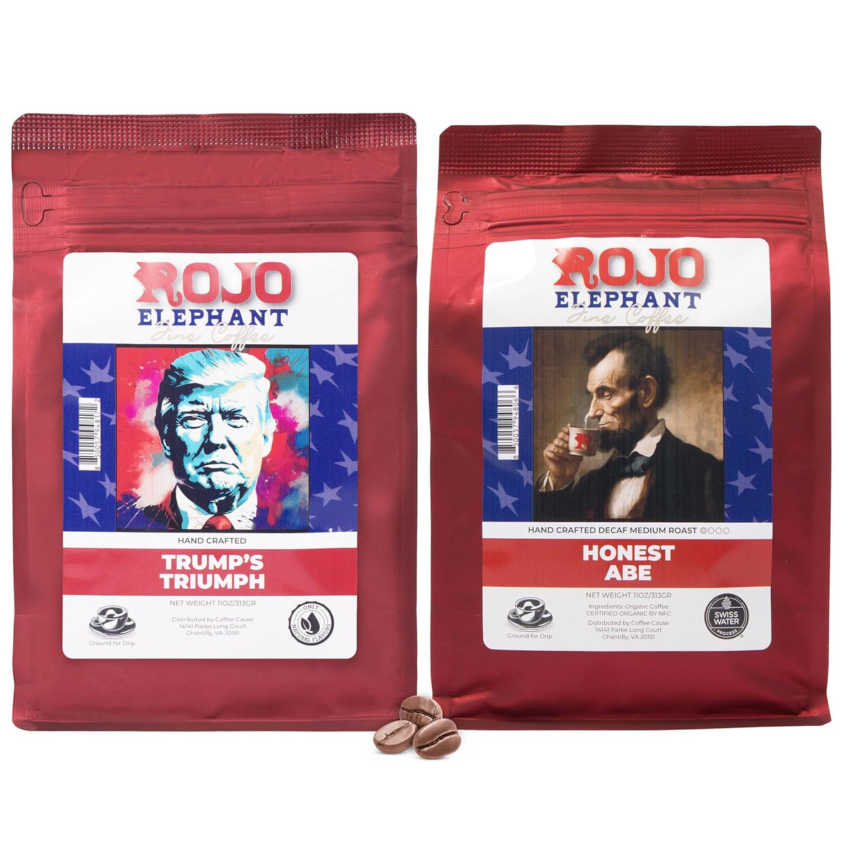 Café Molido Decaf Honest Abe, 100% Arabica, Paquete de 2 11oz