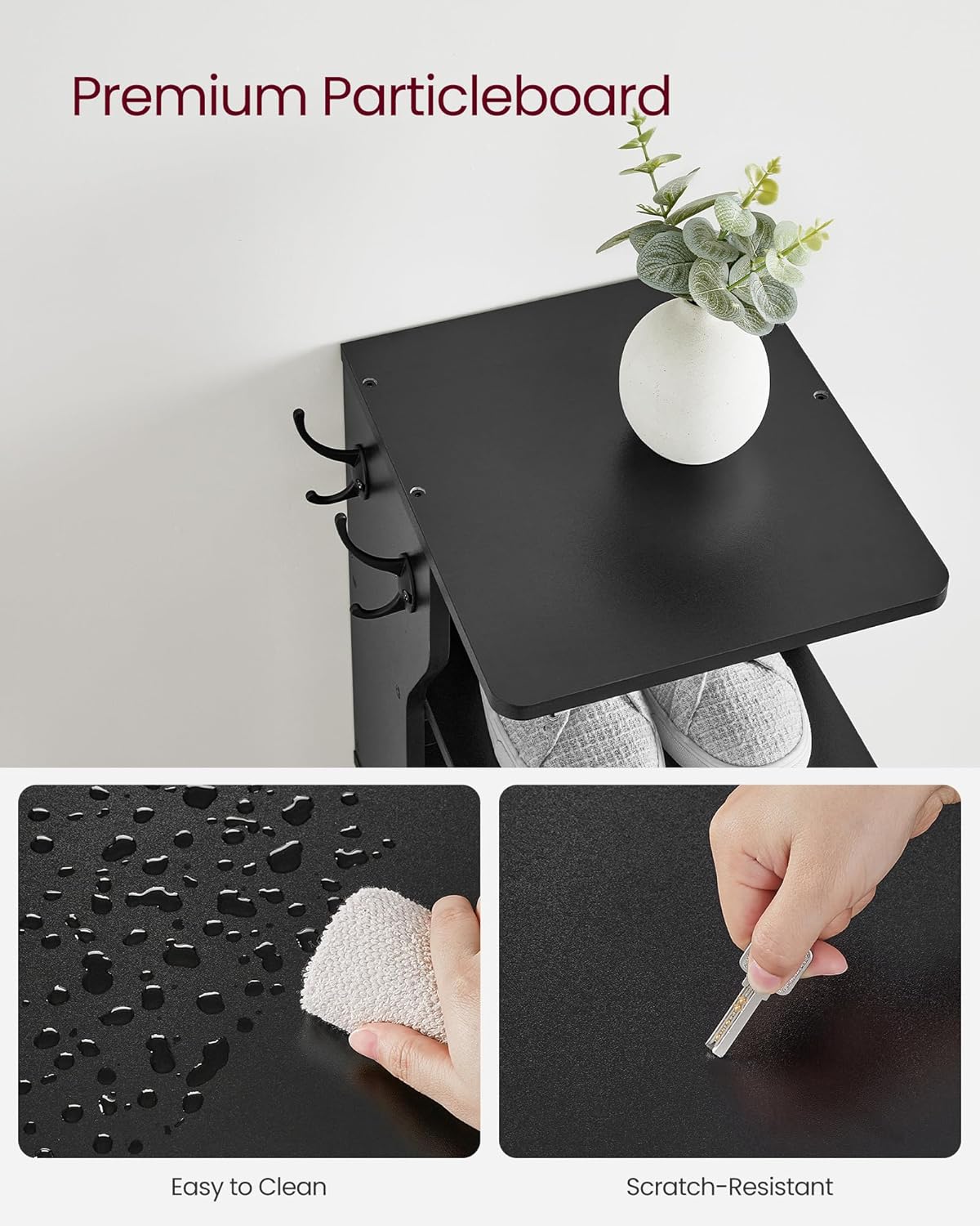 Estante Vertical de Zapatos VASAGLE, 7 Niveles, Negro