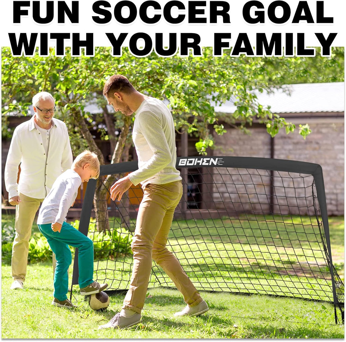 Porteria de futbol portatil y plegable, incluye red
