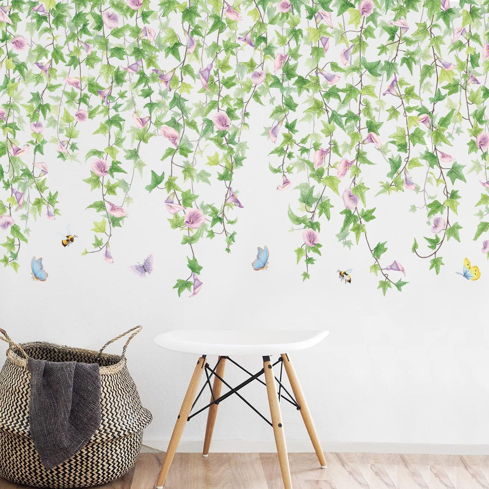 Vinilos Decorativos Flores y Mariposas - 2 PCS Murales DIY