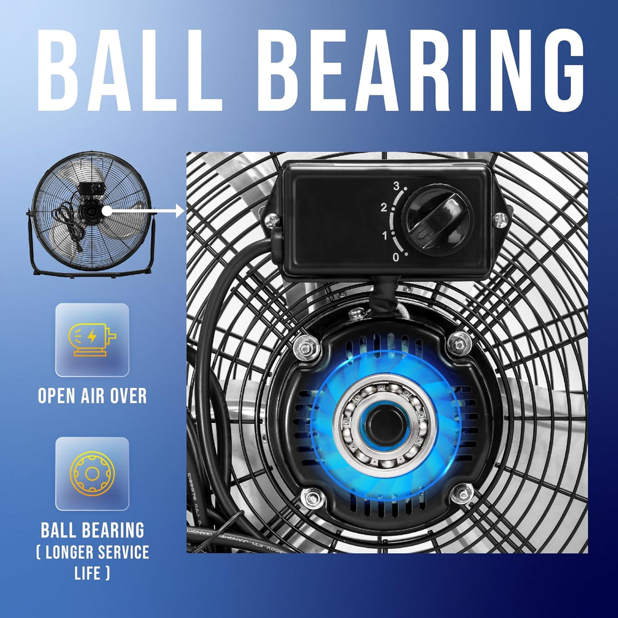 Ventilador de Piso Tornado 20, 3 Velocidades, 120° Inclinable