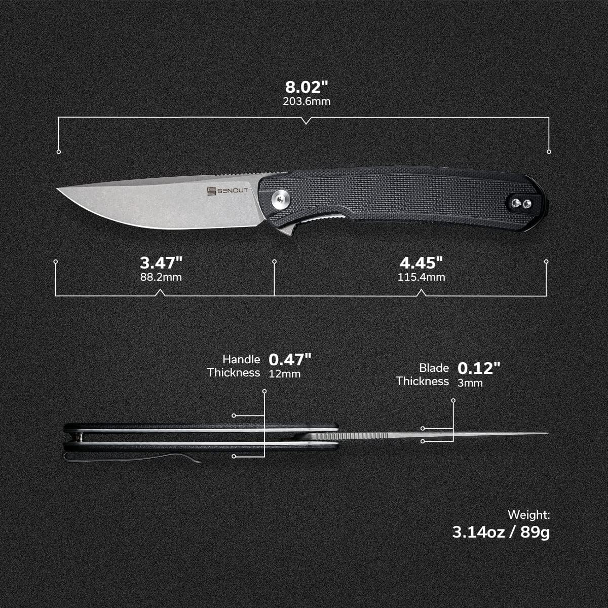 Cuchillo plegable de bolsillo para EDC