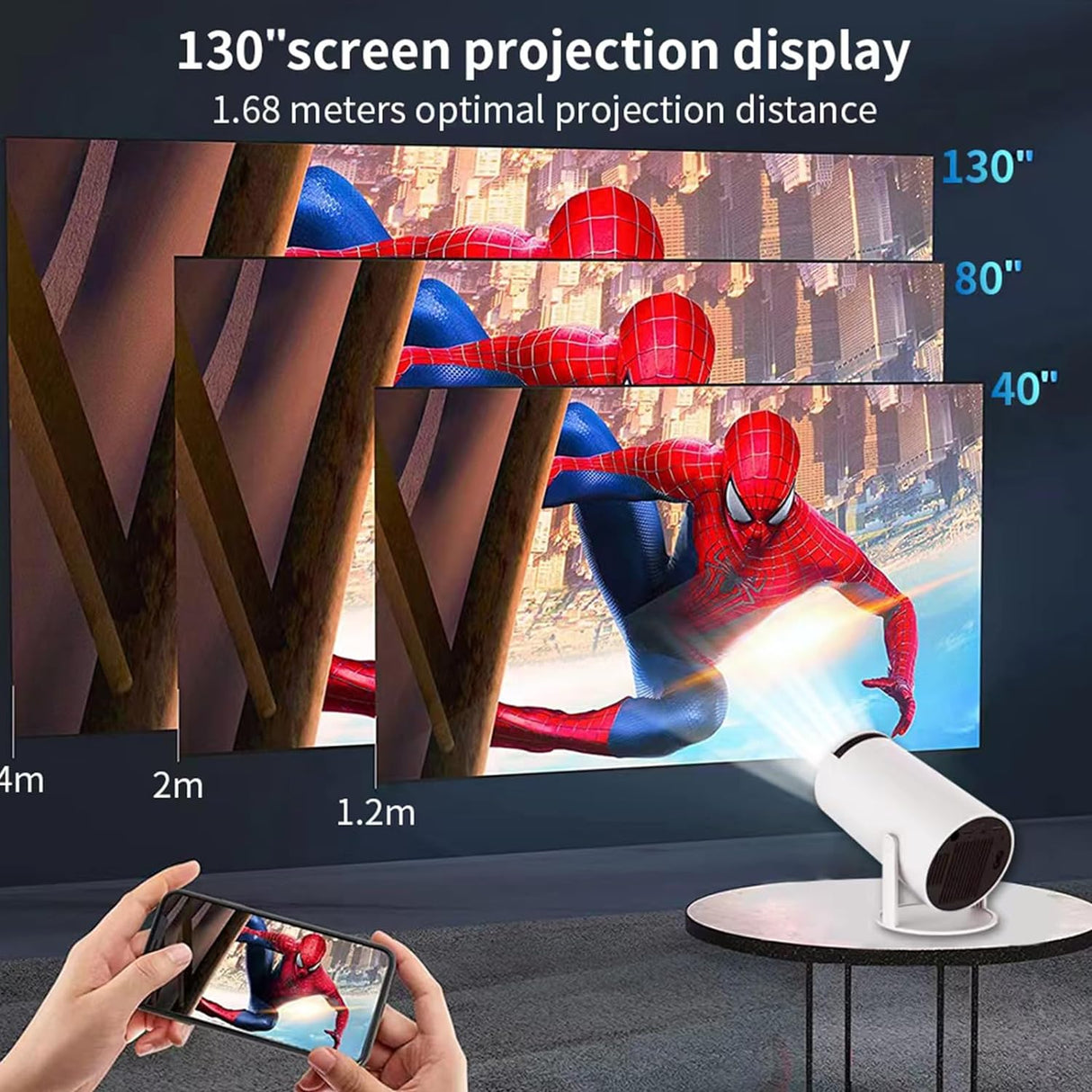 Mini Proyector 4K 5G WIFI, Sonido 360, Bluetooth - Smart Projector