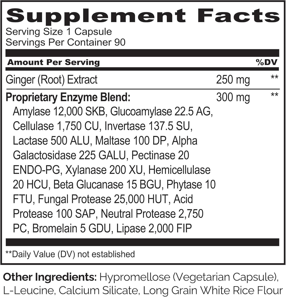 Suplemento Enzimas digestivas 15 enzimas más jengibre 90 und