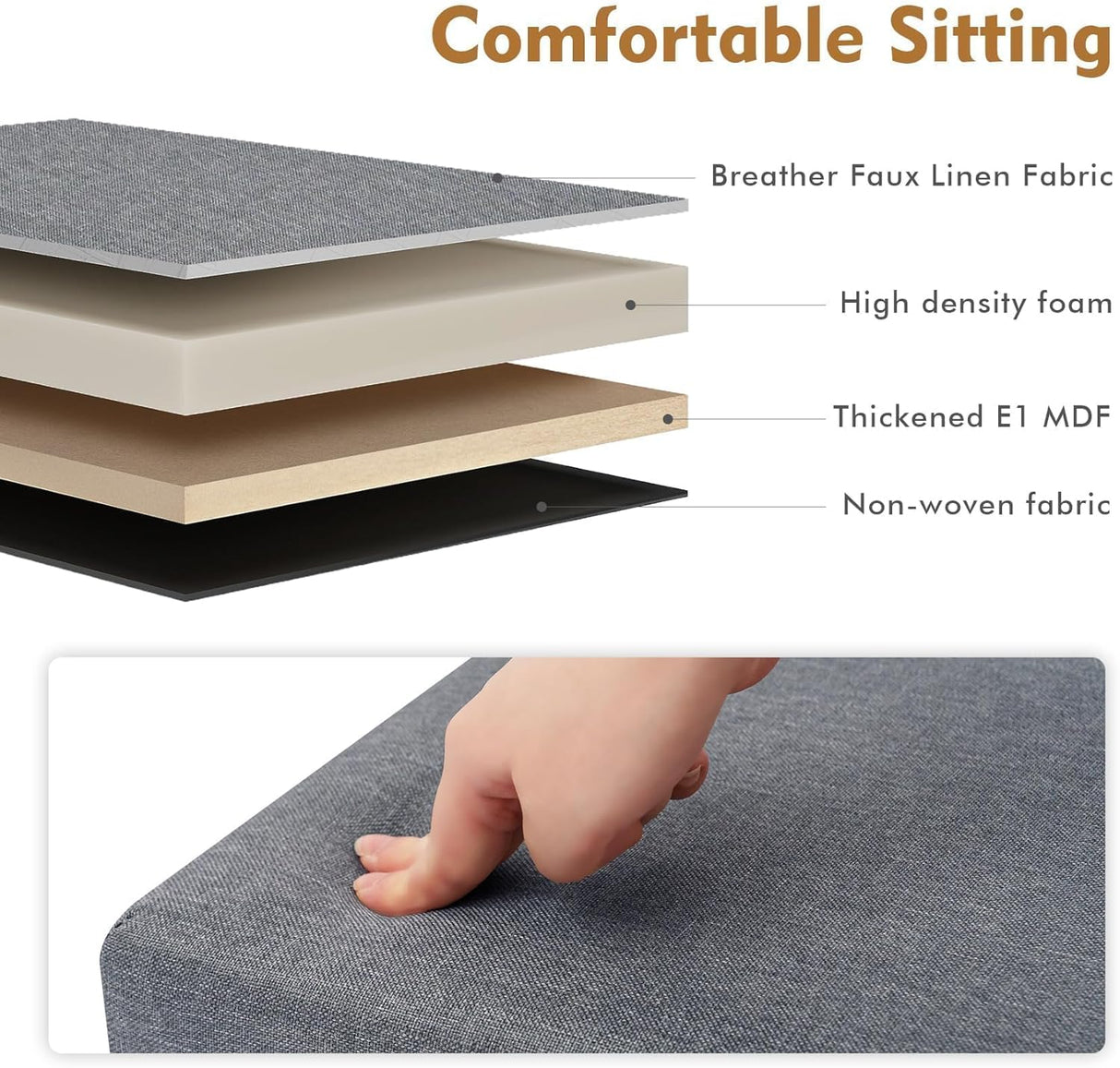 Ottomán de Almacenamiento Cuadrado, Pequeño, Modelo B FSOBEIIALEO