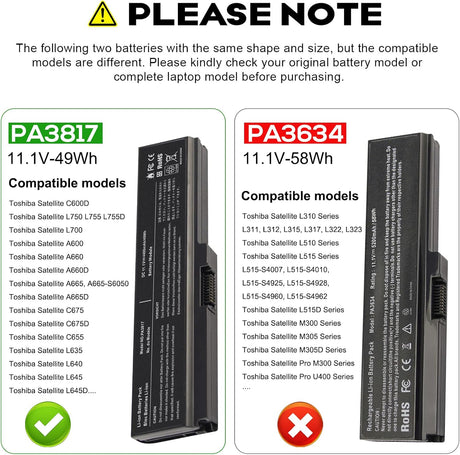 Batería para Toshiba Satellite L755 C655 M645 L750P L600