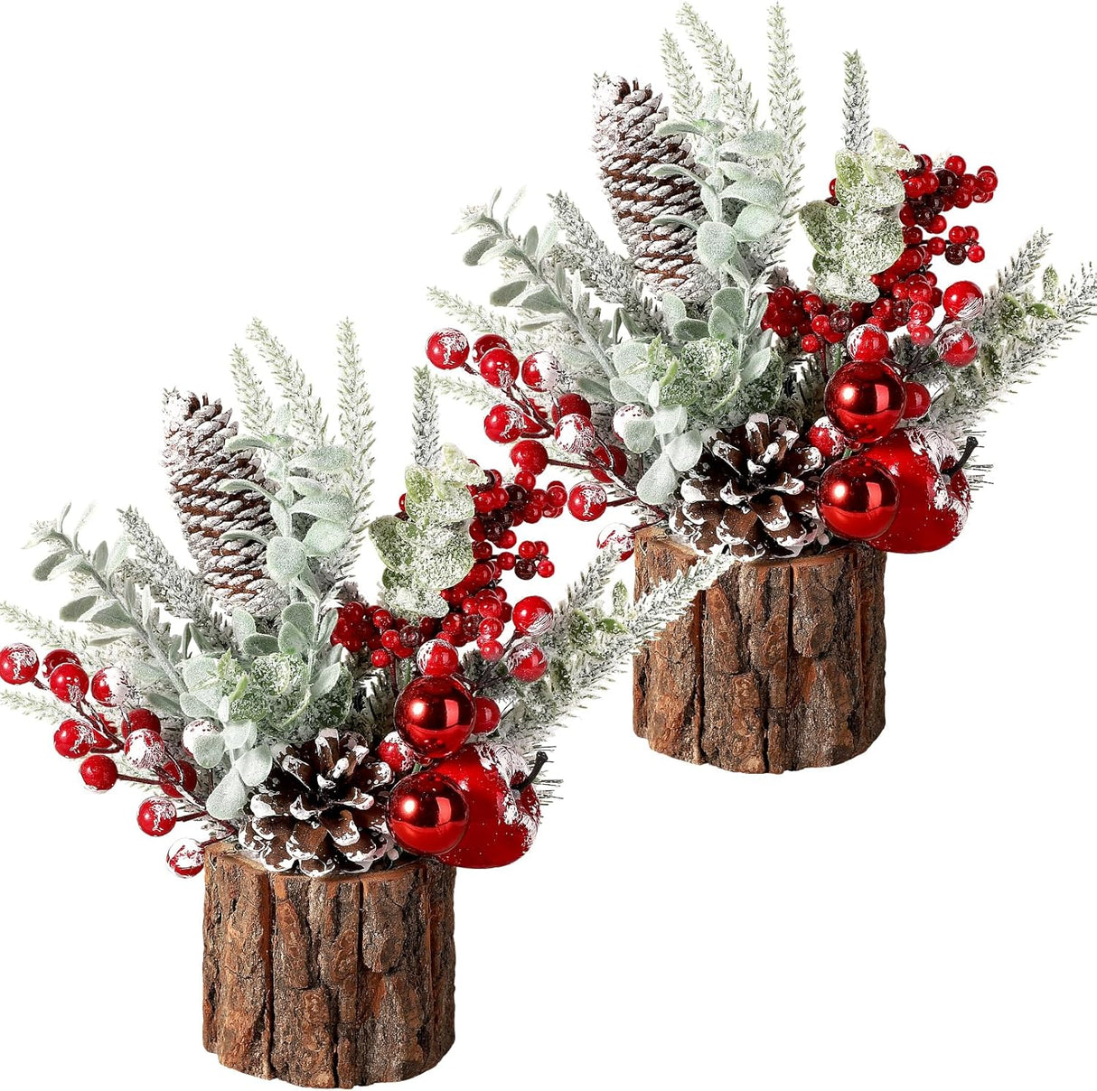 Árbol de Navidad Pequeño Hatisan con Adornos y Piñas (2 Pck)