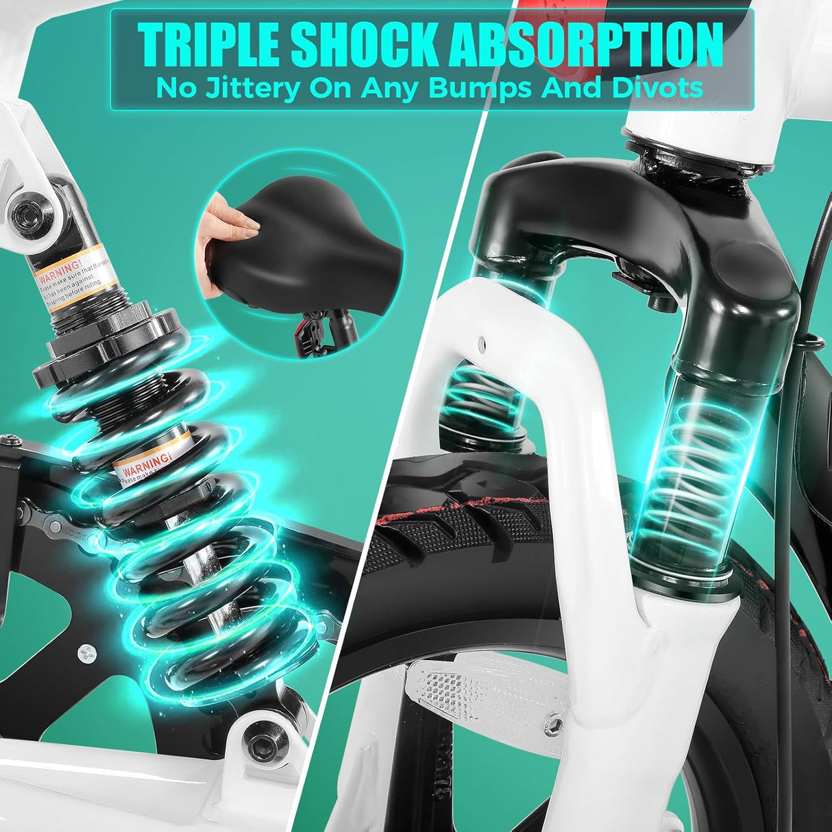 Bicicleta eléctrica plegable ANCHEER 20MPH, 374Wh, 14