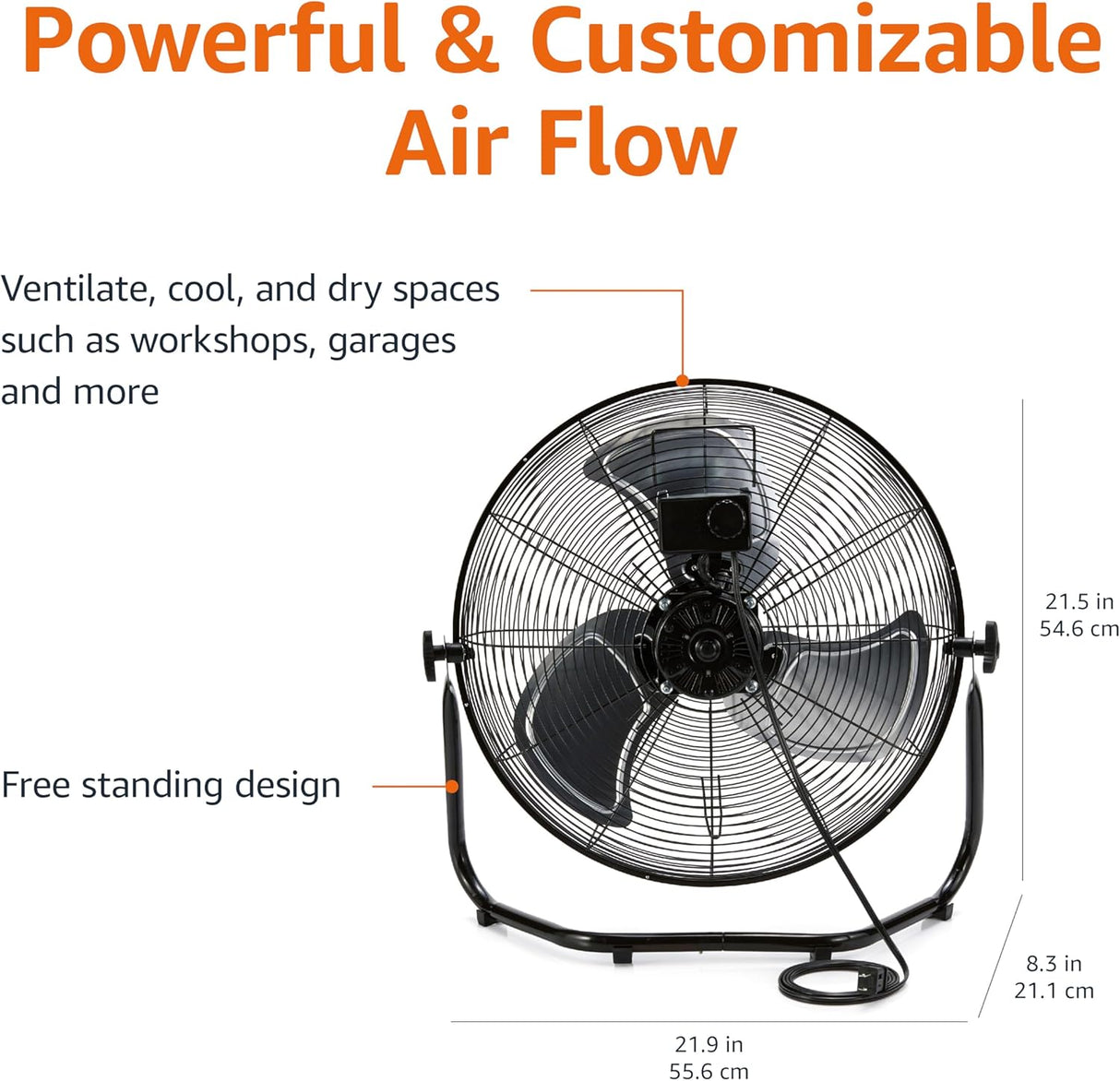 Ventilador Industrial de Alta Velocidad Amazon Basics 18 100W