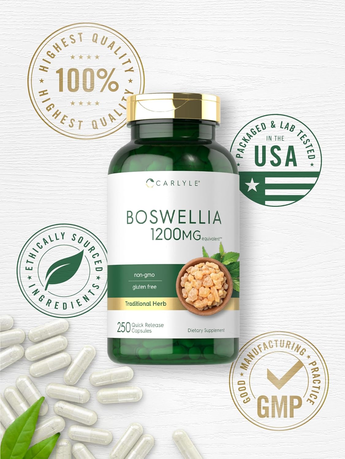 Cápsulas Extracto de Boswellia Serrata con Pimienta Negra 1200mg