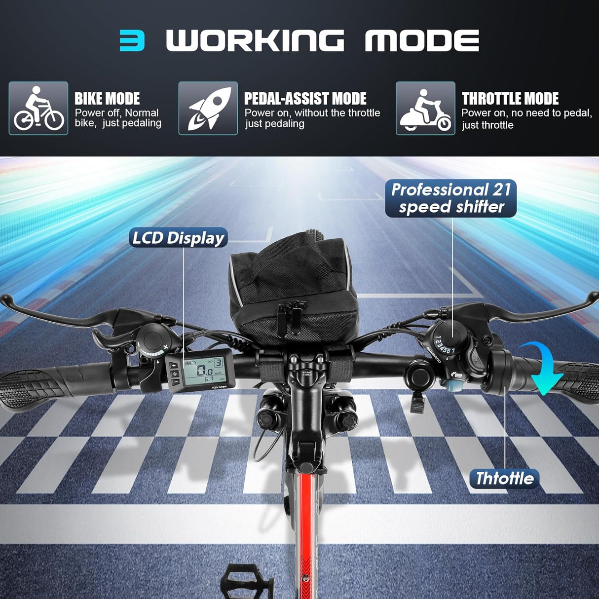 Bicicleta Eléctrica Vivi 750W Plegable, 22MPH, Modelo Commuter