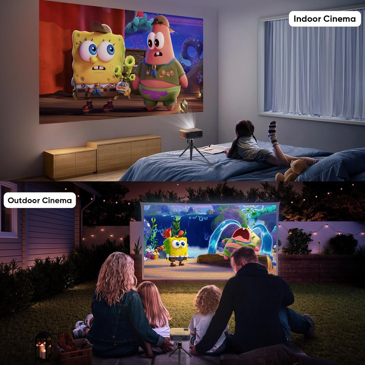 Proyector Mini PANSEBA 1080P HD Bluetooth, Tripode, 2024