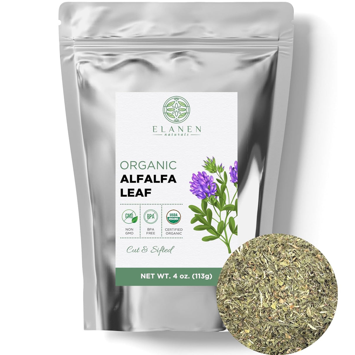 Suplemento té de hojas de alfalfa orgánica de 4 onzas 3.99o
