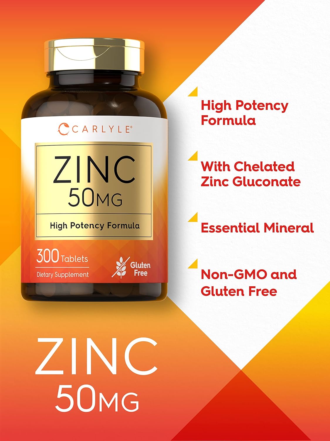 Suplementos Zinc 50mg 300 comprimidos vegetariano